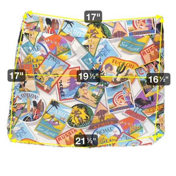 LOUDMOUTH Golf Postcard Skort w/ Liner Shorts Womens 12 Retro World Cities Skirt - Picture 7 of 11